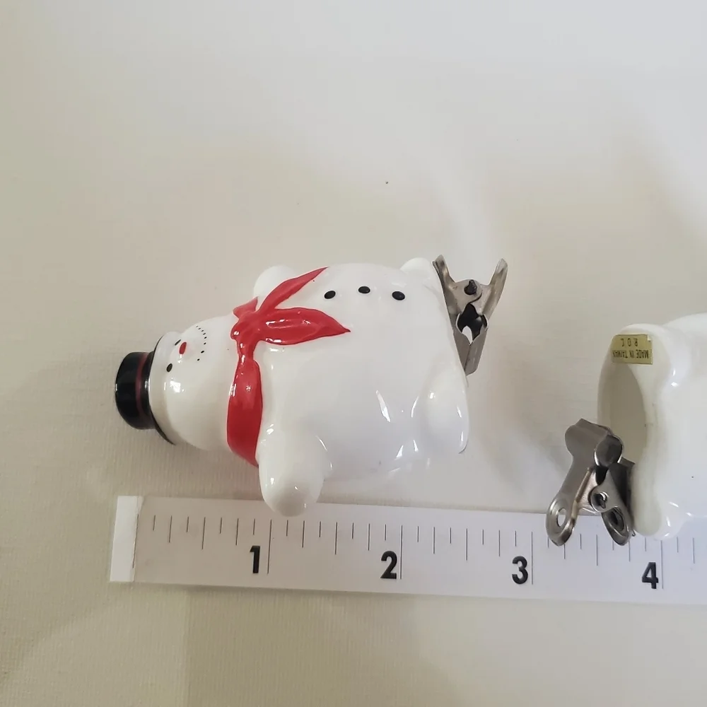 Vintage Set of (3) Ceramic Snowman Ornaments